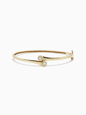 Effy D'oro 14k Yellow Gold Diamond Two-of-us Bangle, 0.39 Tcw