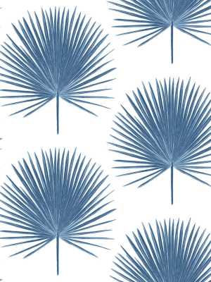 Palmetto Palm Peel-and-stick Wallpaper In Coastal Blue By Nextwall