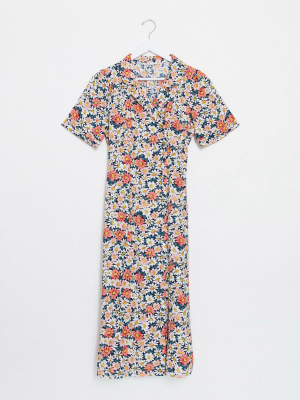 Only Midi Shirt Dress In Mixed Ditsy Floral