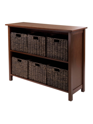 7pc Granville Set Storage Shelf With Baskets Walnut - Winsome