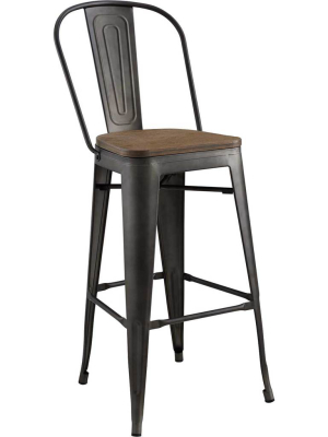 Panora High Backrest Bar Stool Brown