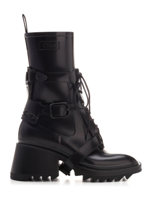 Chloé Buckle-detailed Lace-up Boots