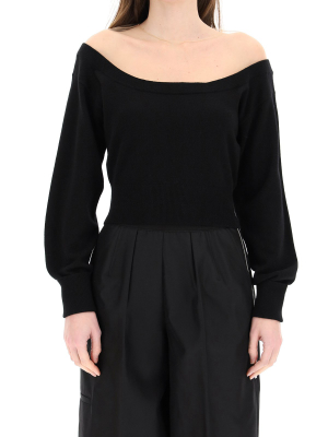 Alexander Wang Cropped Sheer Yoke Pullover