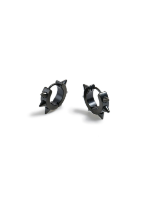 Black Spike Hoop Earrings*