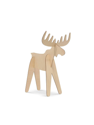 Moose Wooden Decoration - Natural