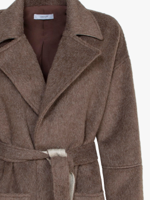 Taylor Brushed Robe Style Belted Coat - Final Sale