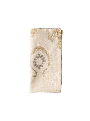 Kim Seybert Marrakech Napkin In Natural, Ivory & Gold - Set Of 4