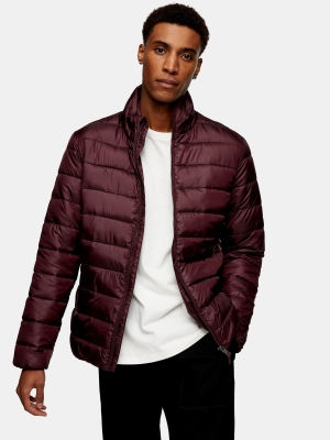 Selected Homme X Plastic Change Burgundy Recycled Puffer Jacket