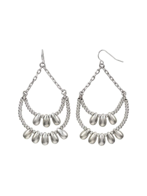 Carol Dauplaise Silver Tassel Drop Earrings