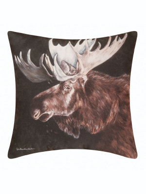 C&f Home 18" X 18" Moose Rustic Lodge Indoor/outdoor Decorative Throw Pillow