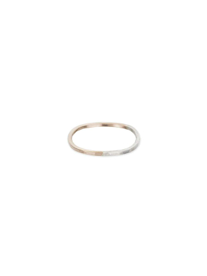 Thin Rose Gold & Silver Round Ring