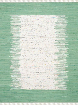 Montauk Border Ivory/sea Green Area Rug