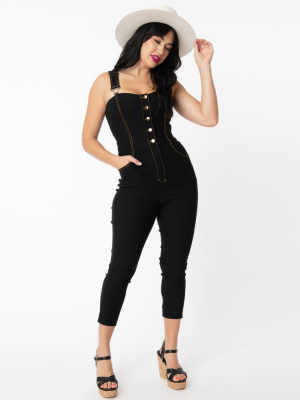 Unique Vintage 1950s Black Eartha Jumpsuit