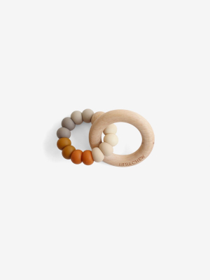 Silicone Bead + Wood Ring Teether - Spice