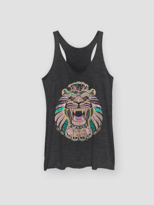 Women's Aladdin Lion Graphic Tank Top (juniors') - Black Heather