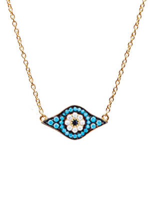 Kitten Eye Necklace - Blue