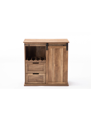 Weston Sliding Barn Door Wine Cabinet Natural - Boraam