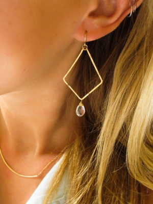 Arrowhead Gemstone Earrings - Crystal Quartz