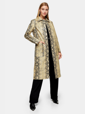 Pu Snake Print Coat