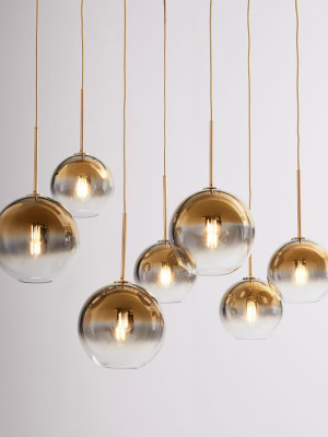 Sculptural Glass 7-light Globe Chandelier - Metallic Ombre