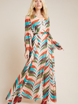 Elysees Geometric Wrap Maxi Dress