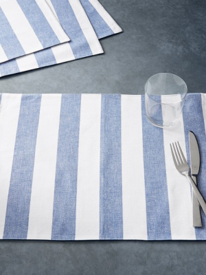 Open Kitchen By Williams Sonoma Chambray Stripe Placemats, Set Of 4