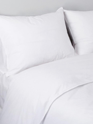 Parker Cotton Percale Duvet Set In White