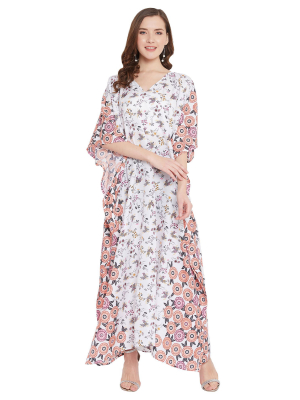 Polyester Kaftan Long Maxi Dress Plus