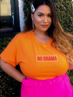 Plus Size No Drama Graphic Crop Top