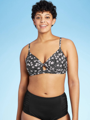 Women's Twist Bikini Top - Kona Sol™ Black Floral L