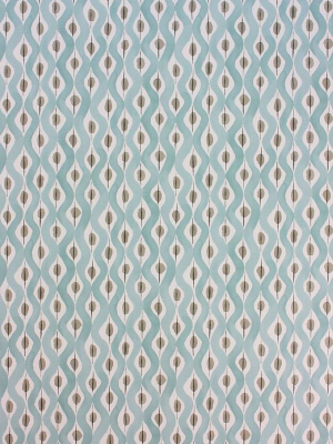 Sample Beau Rivage Wallpaper In Turquoise From The Les Rêvess Collection By Nina Campbell