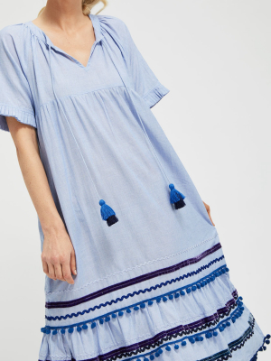 Rita Embroidered Dress | Blue