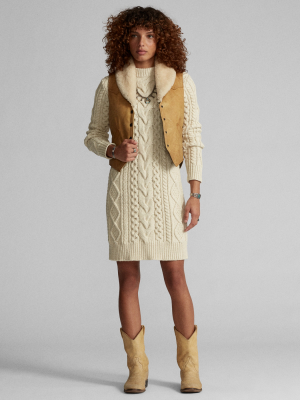 Cable-knit Wool-silk Sweater Dress