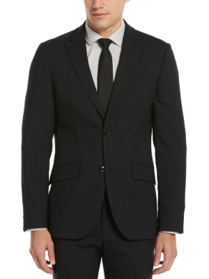 Slim Fit Charcoal Stretch Wool Blend Suit Jacket