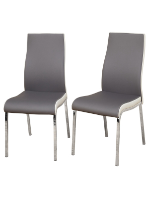 Nora Dining Chair (set Of 2) - Gray - White - Target Marketing Systems