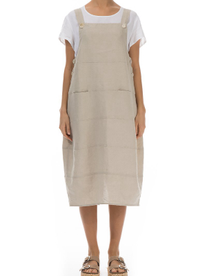 Natural Linen Overall Dress