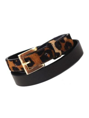 Sophia Genuine Leather & Cowhide Belt