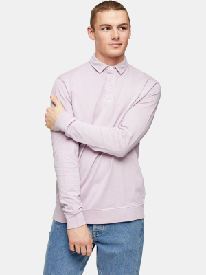 Lilac Wash Rugby Sweatshirt