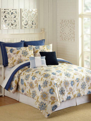 Presidio Square 7pc Monterey Comforter & Sham Set Ivory/navy