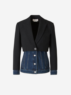 Alexander Mcqueen Two-tone Straight Hem Blazer