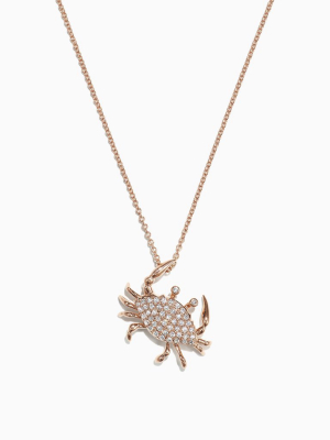 Effy Seaside 14k Yellow Gold Pave Diamond Crab Pendant, 0.21 Tcw