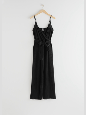 Spaghetti Strap Ribbed Jumpsuit