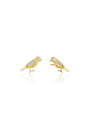 Wonderland Lovebird Diamond Stud Earrings