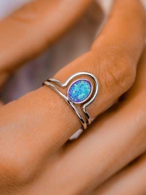 Crowned Opal Ring