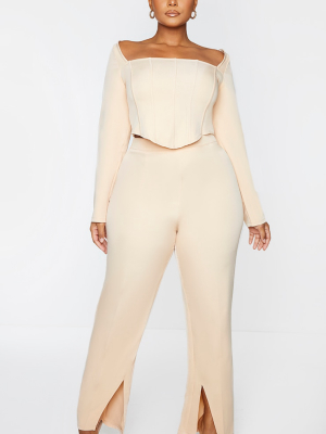 Plus Stone Split Detail Tailored Pants