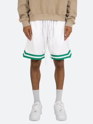 Basic Basketball Shorts - White/green