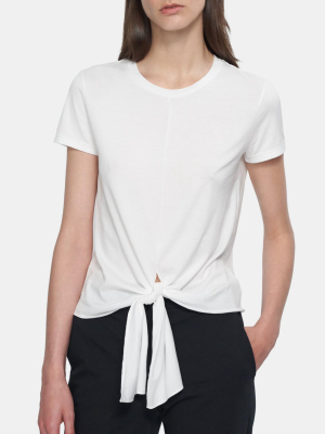 Tie Front Tee In Cotton