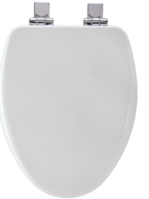 Bemis 19170chsl Elongated Toilet Seat With Chrome Hinges And Lid With Whisper-close And Sta-tite Seat Fastening