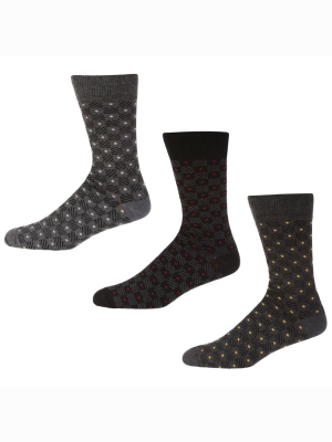 North Light Men's 3-pack Eco-friendly Socks - Black/grey Check