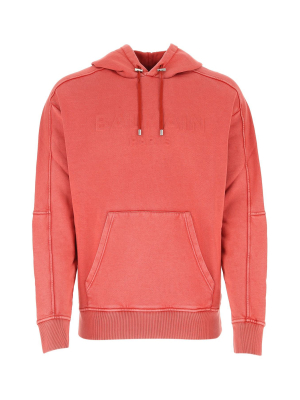 Balmain Logo Embossed Hoodie